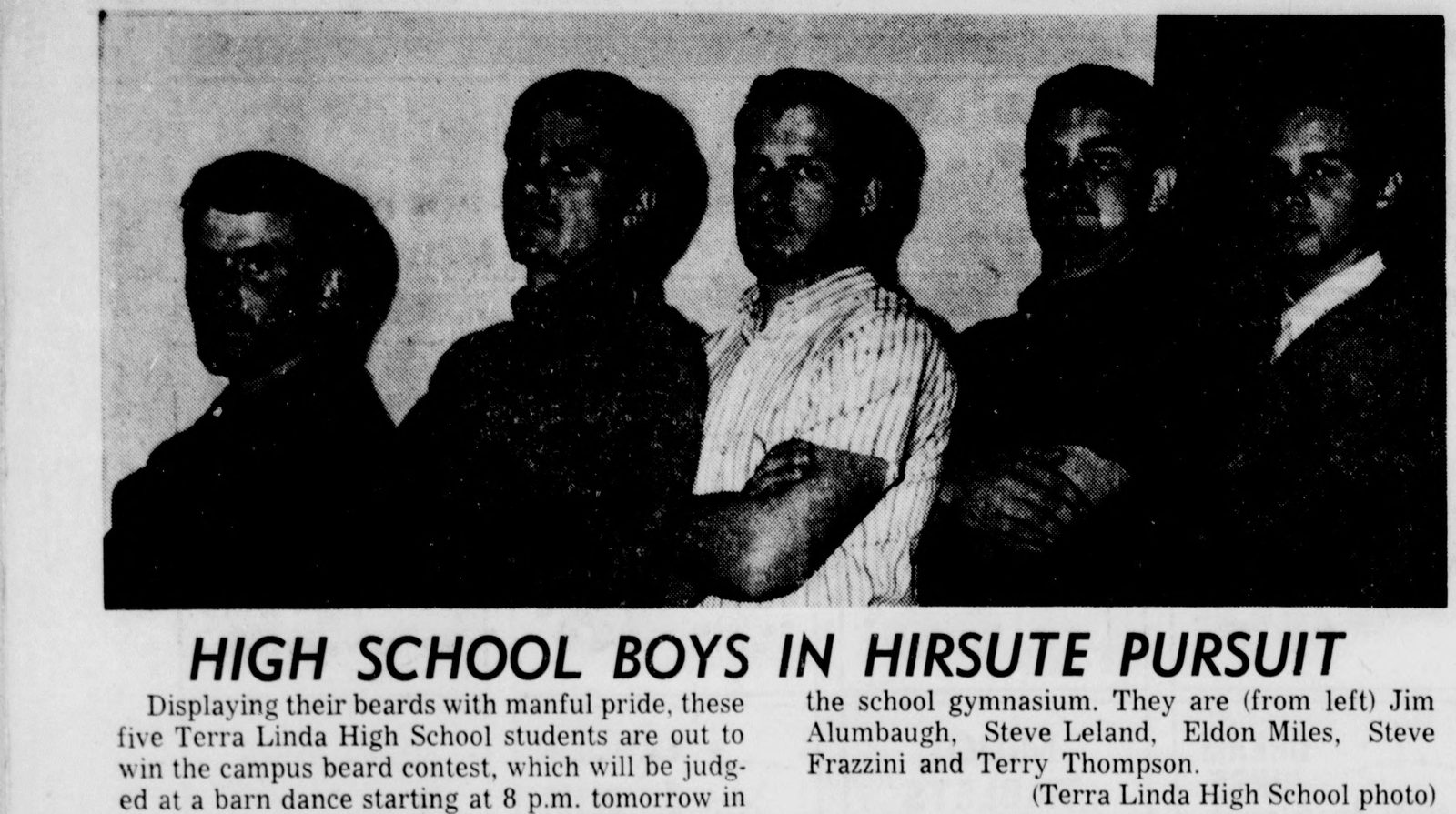 April 9, 1965: Terra Linda High School's beard contest