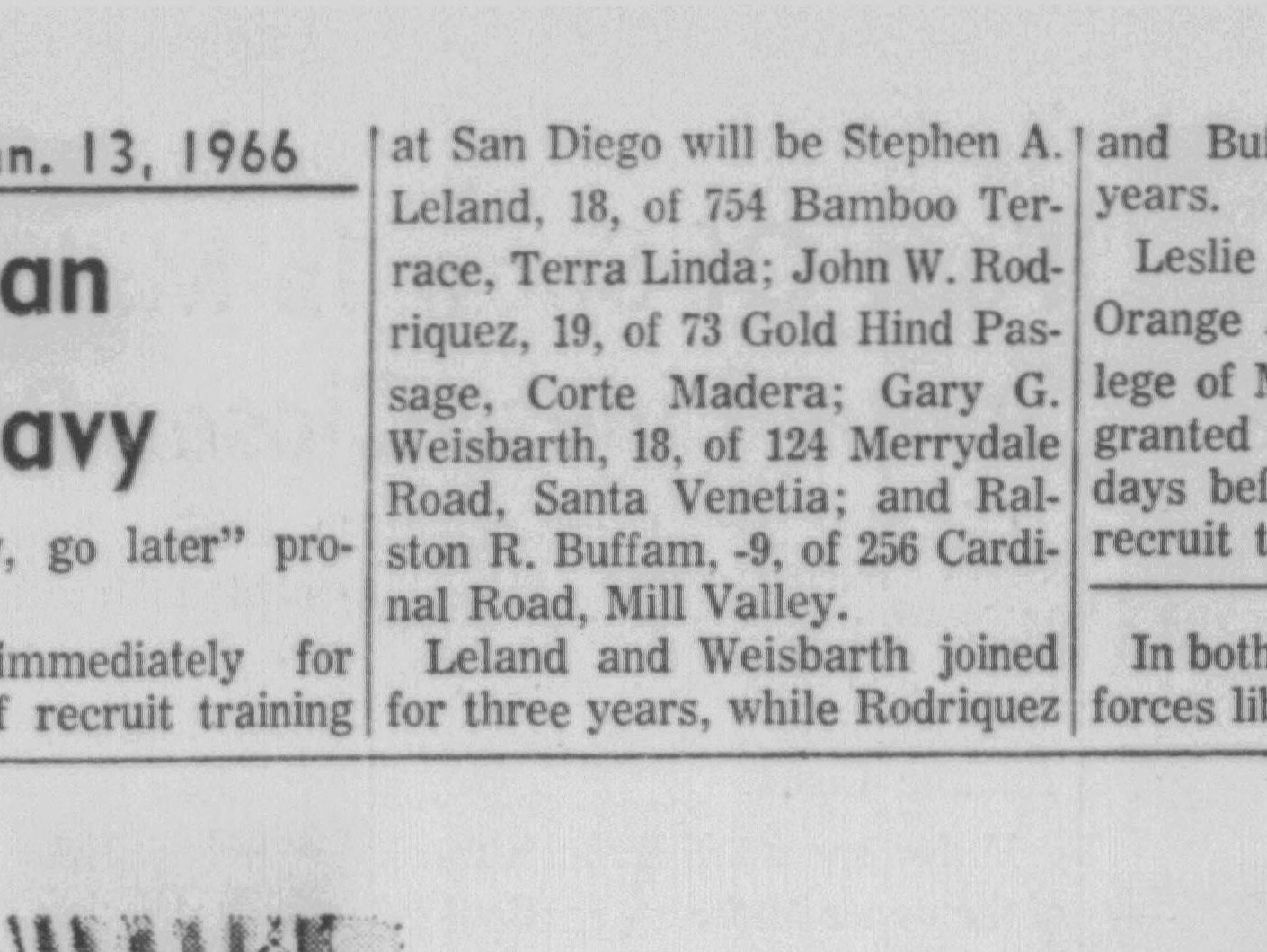 January 13, 1966: "Stephen A