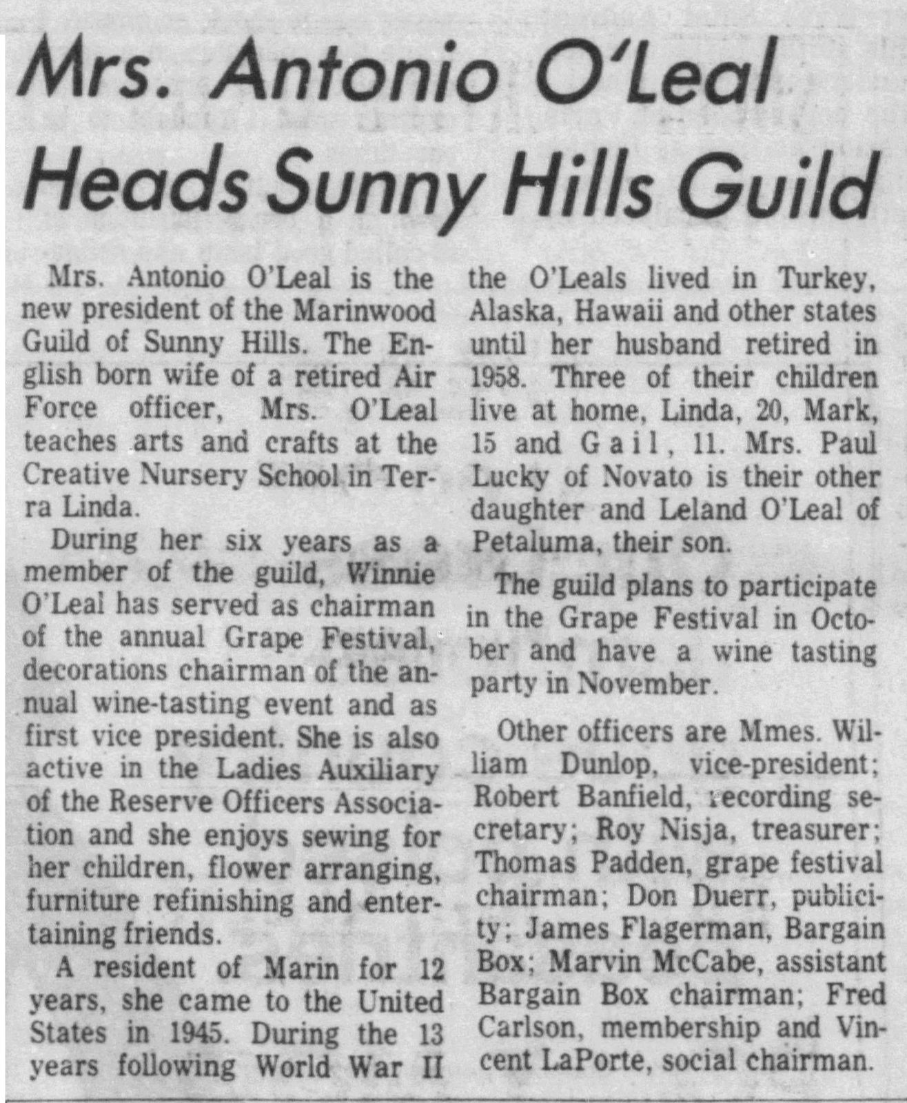 February 18, 1971: "Three of their children live at home, Linda, 20, Mark, 15 and Gail, 11