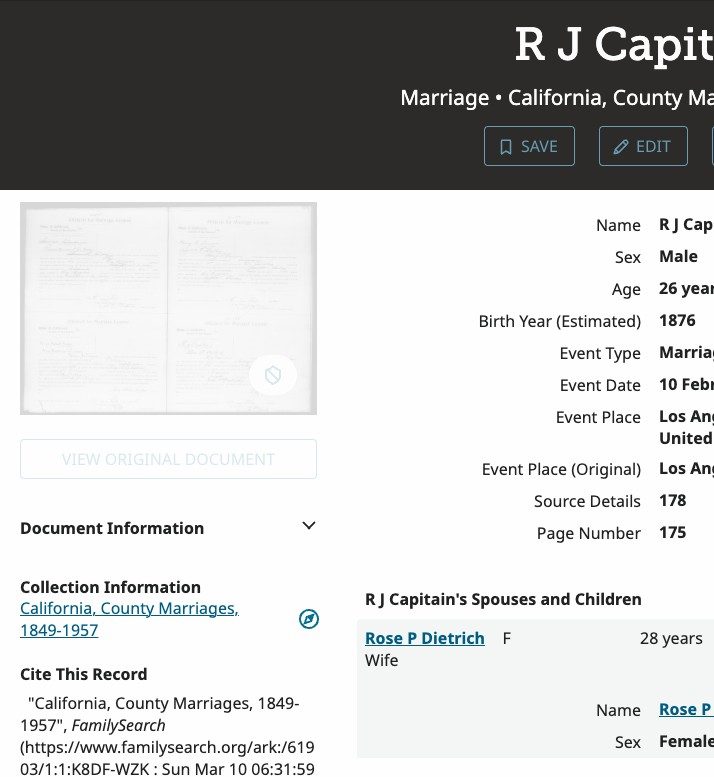 February 10, 1902, Los Angeles: R